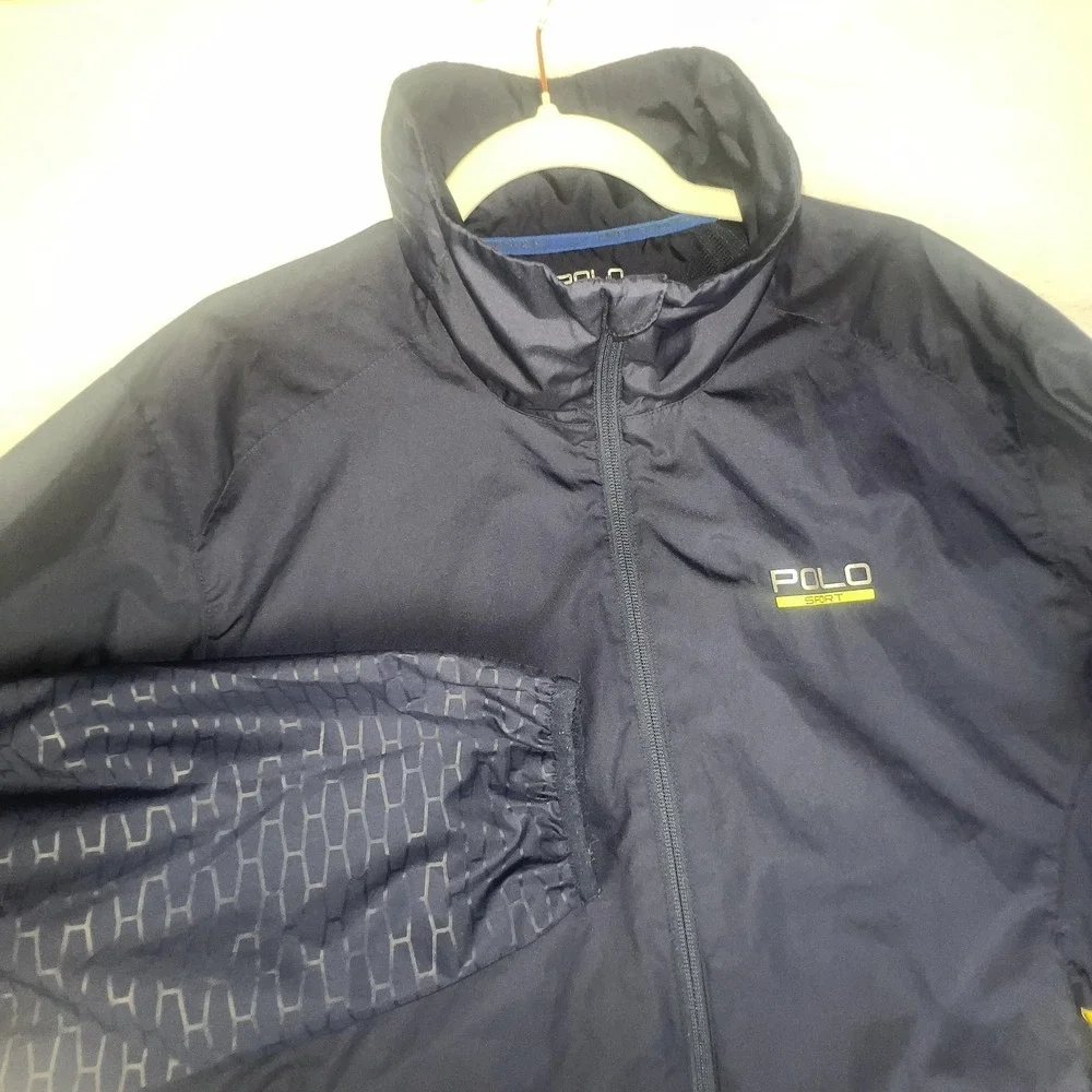 Polo Ralph‎ Lauren Sport Jacket Mens L Blue Windbreaker Full Zip Lightweight